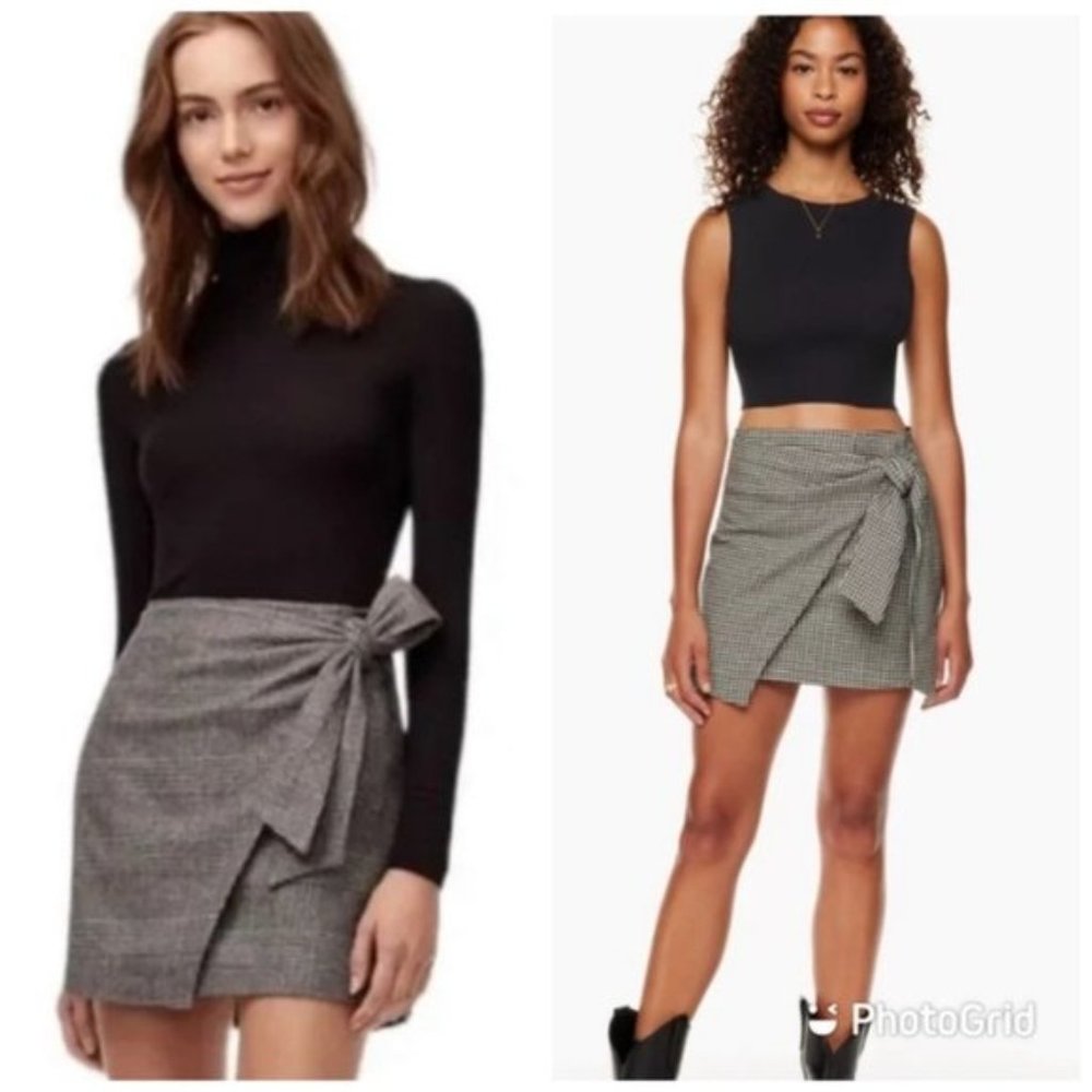 ARITZIA Wilfred Dorine front wrap mini skirt wool and cashmere blend Size 2